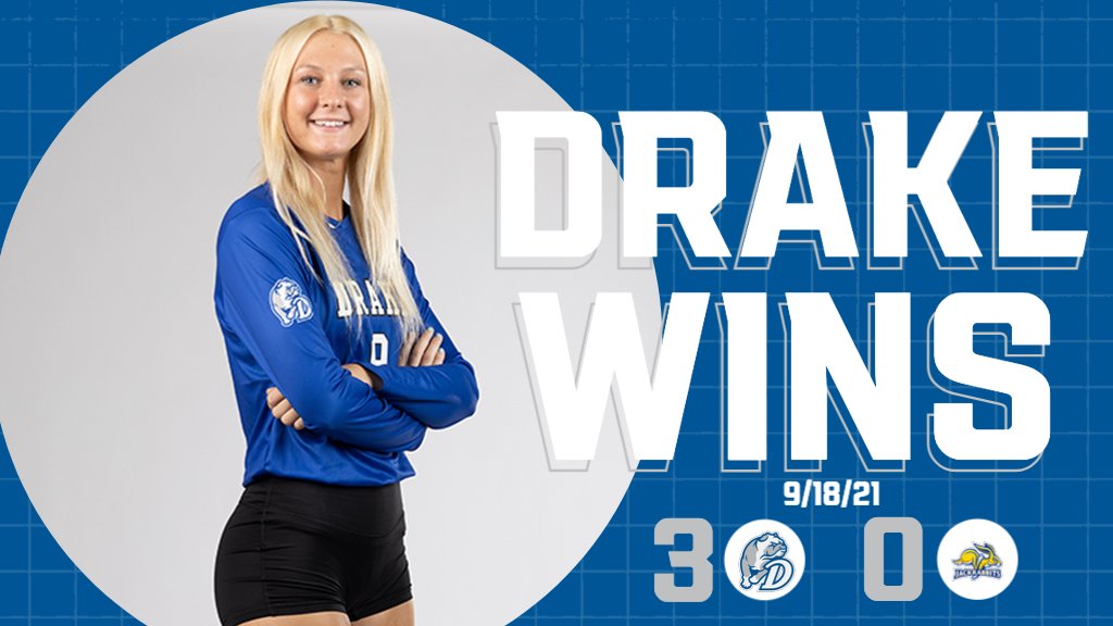 DrakeVolleyball's tweet photo. 🏆 Jackrabbit Classic Champs 🏆

The Bulldogs sweep their host, 3-0, to finish the weekend with three wins and the tourney title.

Mariana Rodrigues continued her strong play with a team-high 17 kills today.

📊 https://t.co/jc659ecu2h https://t.co/UctLAQAAxx