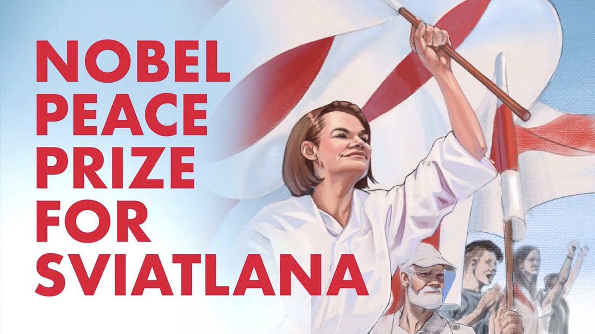 Bookmakers ranked Sviatlana <a href="/Tsihanouskaya/">Sviatlana Tsikhanouskaya</a> as the 4th on the list of likely winners of the Nobel Peace Prize. The WHO, Russian politician Alexei Navalnyб and Greta Thunberg are higher on the list.