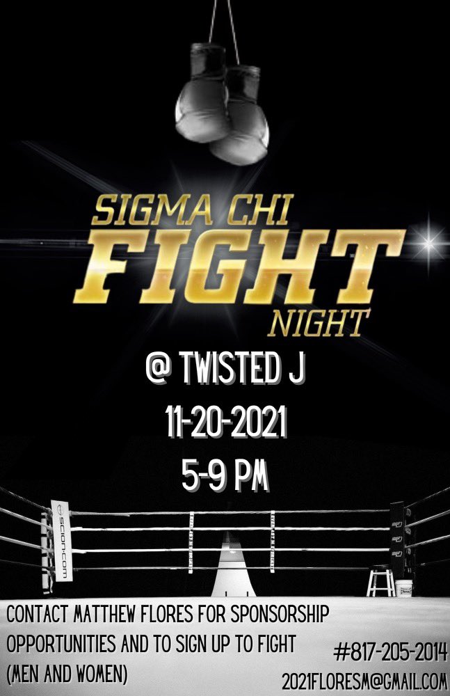 TSUSigmaChi's tweet photo. IT’S BACK! Tarleton’s FAVORITE fundraising event! Contact Matthew Flores for sponsorship opportunities and to fight, help us #knockoutcancer https://t.co/wThXrpYxNb