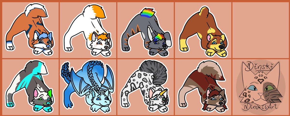 DinskiDotArt's tweet photo. - Rewards for 
@NickelFloof
@DaltonHawk4
@Azkai5
Robby Patterson
@FolfNeo
@Delta_de_Wagoon
Dinski and @KinkyQuinny  -

5 EUR and up - Ko-Fi Supporter (Simple Telegram Stickers)

#jackochallenge #jackpose #furryart https://t.co/gNlD1UYktB