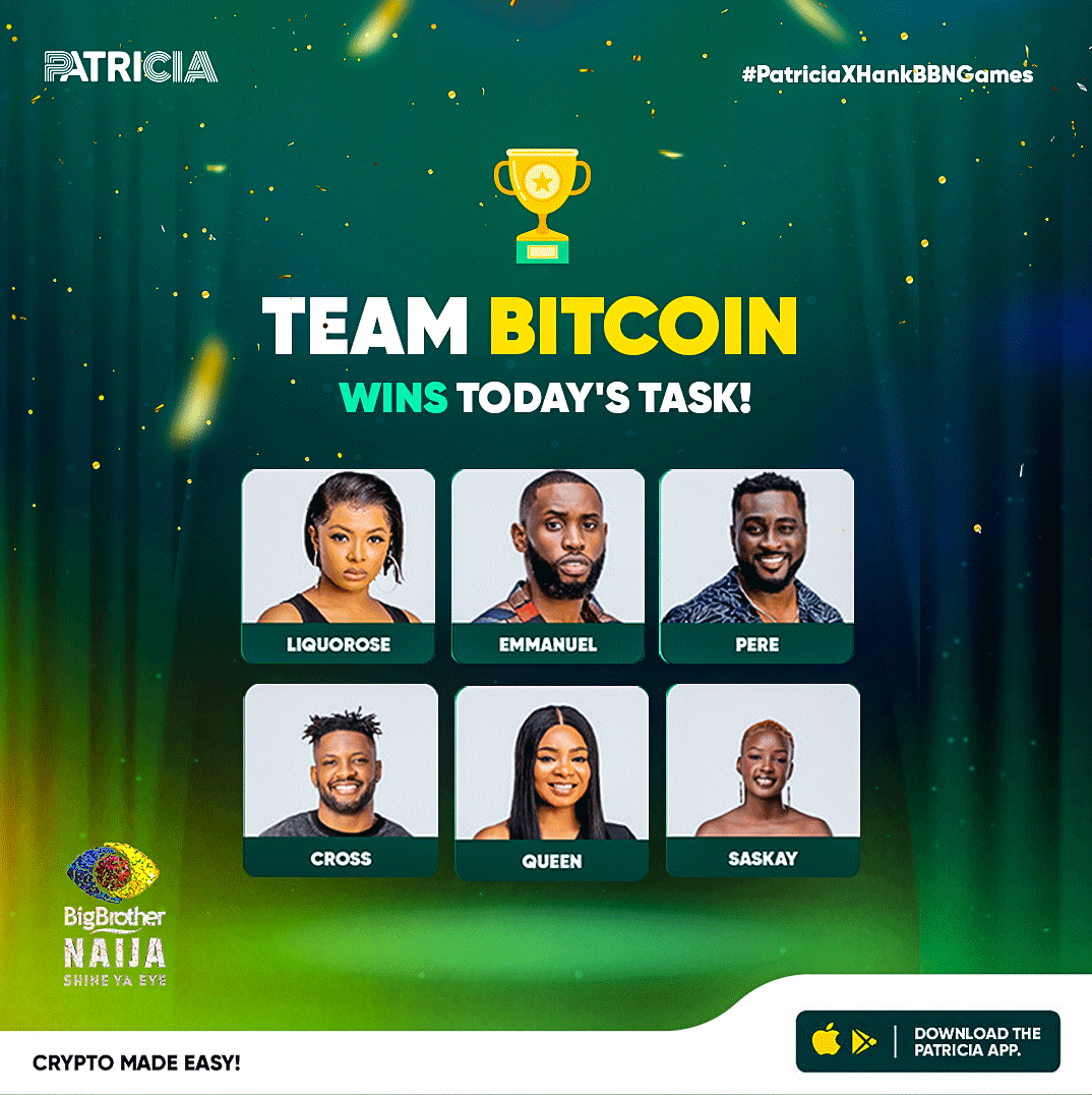 PatriciaSwitch's tweet photo. Bitcoin stays winningπ₯³
If you know you know! π
#patriciaxbbnaija
#bbnaija
#patricia https://t.co/QTgCEesNw9