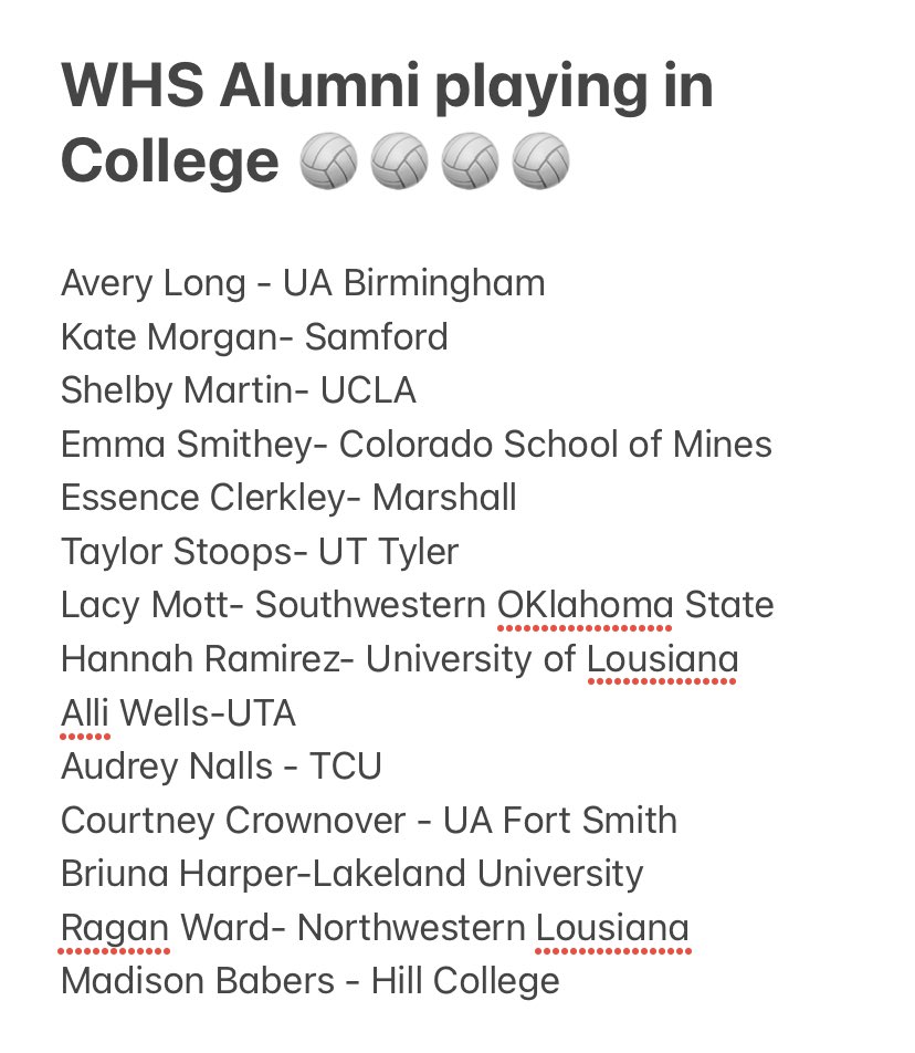 waxahachievb's tweet photo. If you get a chance, check out these Waxahachie Alumni currently playing at the collegiate level! So proud of these young ladies for putting in the hard work to play at the next level! There’s A LOT of great volleyball to watch! @WaxahachieISD @NDNAthletics @KBECSports @WaxSun https://t.co/bmHqmVzgOB