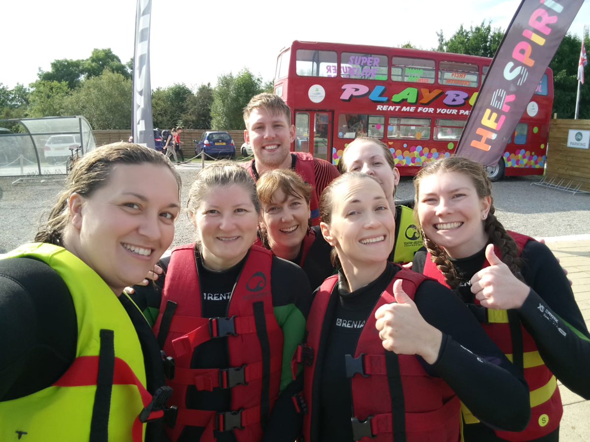 surgerypt's tweet image. Team well-being day well spent at Springlakes! Thank you @UHDBWellbeing team. Think we will all need physio tomorrow 😂 #teamwork #splashtime #DOMS