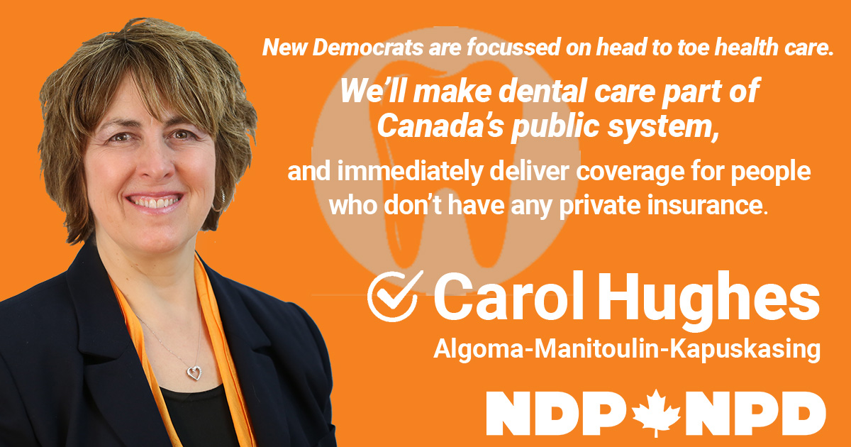 One in three Canadians has no dental insurance – almost seven million people don’t visit the dentist every year because they can’t afford to.  That’s why New Democrats want to make dental care part of Canada’s public health care system
ndp.ca/better-care