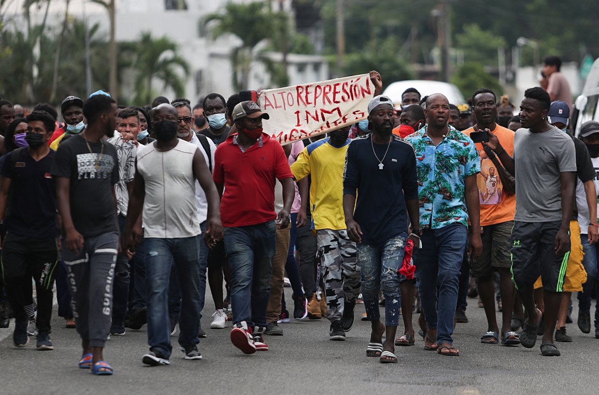 Thousands of Central American #migrants in Tapachula, #Mexico’s southern border, are protesting the #Mexican Government violently detaining people to prevent them from reaching #USA through Mexico, having succumbed to US pressure to reduce migrant influx.