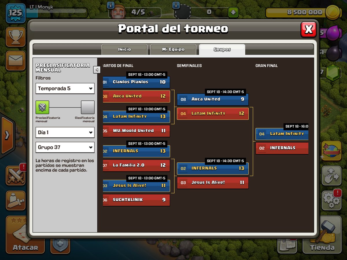 En #LatamTeam caímos en segunda ronda. #LatamInfinity logra pasar al día dos. ¡Felicidades familia!
Lineup:
<a href="/mane_ramosr/">•RockStar•™️</a> 
<a href="/SierritaCoC/">Sierrita [Sector 7]</a> 
<a href="/chelitowtf/">⚡𝕄𝕒𝕣𝕔𝕖𝕝𝕠⚡</a> 
<a href="/Rodi_rod_/">Rodi rod</a> 
@CarrizoMarcos11 
#GoLatamTeam
Gracias por el apoyo y la compañía <a href="/LoganSFclans/">Logan</a> <a href="/RENBRA_16/">ReNbRa95</a>  <a href="/PepeMo261/">Pepe Mo 愛</a> <a href="/monykmartz/">Monyk 🦁🔥❤️✈️</a> 🦁🔥