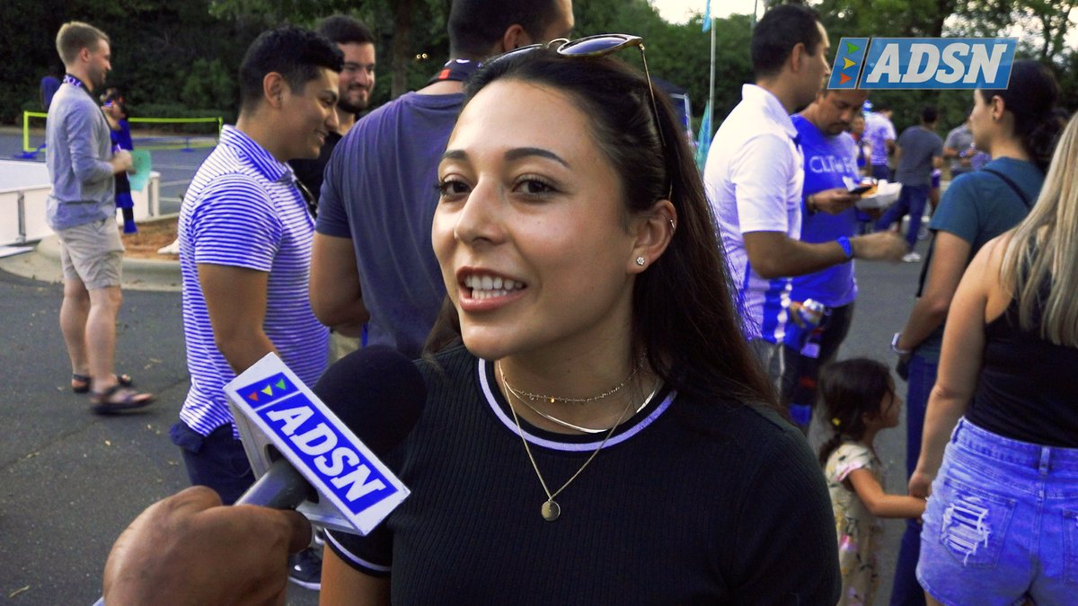 ADSN interviews Natalia ...one of Charlotte FC's newest fans at the team's block part in South Charlotte, NC