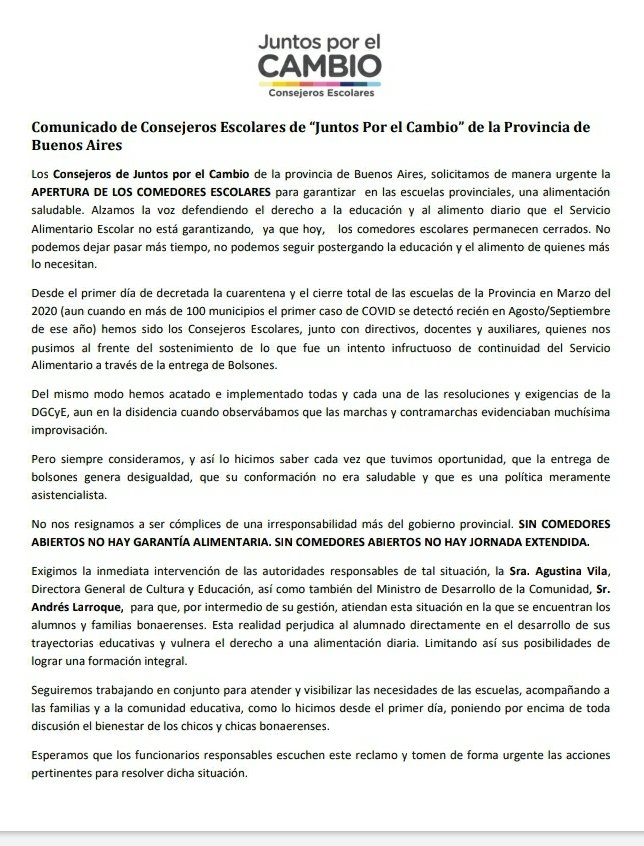 monicalencemdq's tweet photo. *Sin comedores  no hay Jornada Completa*
Por favor, antes de oficializar tantas cosas sin sentidos, garanticen la comida de los chicos en las escuelas.
Porque sin comedores funcionando la presencialidad se limita. Y el hambre rompe todo lo que dicen que quieren construir. https://t.co/7ki0n24d9d