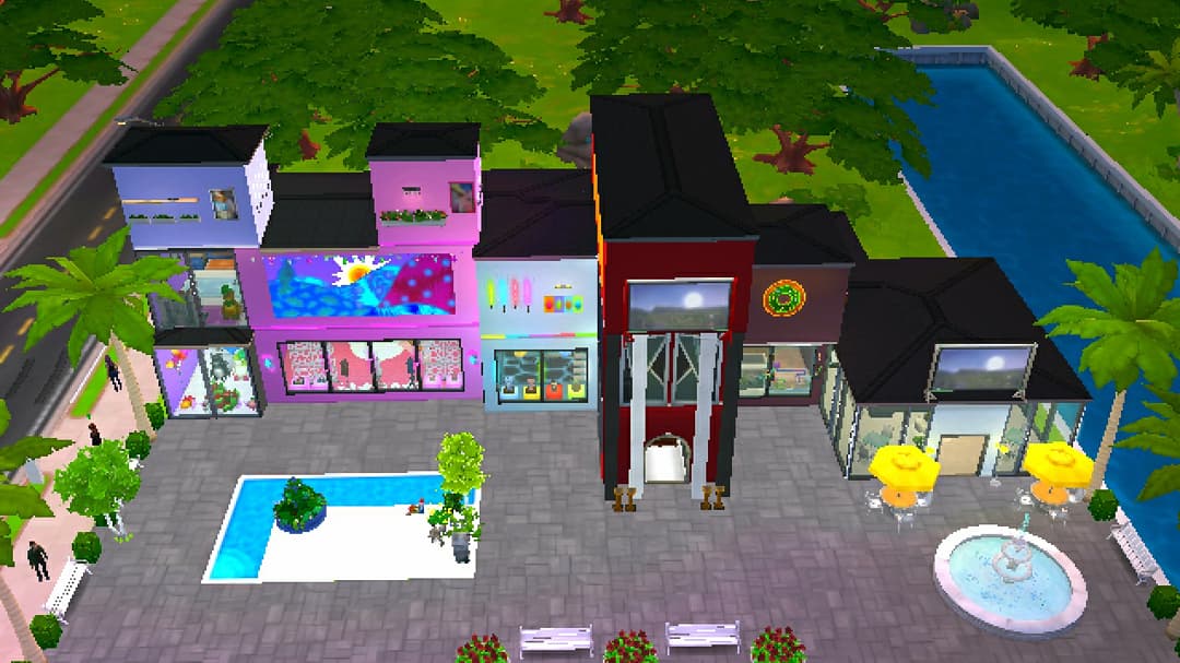 tsmnath's tweet photo. New shopping center 🌌🏗 #TheSimsMobile https://t.co/dAmyR2b2Hw