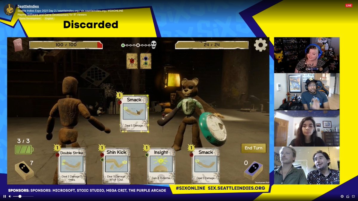 Having a twisted toy party with <a href="/Discarded_Game/">Discarded || The Roguelite Deckbuilder</a> on twitch.tv/seattleindies #indiegame #indiegames #indiedev