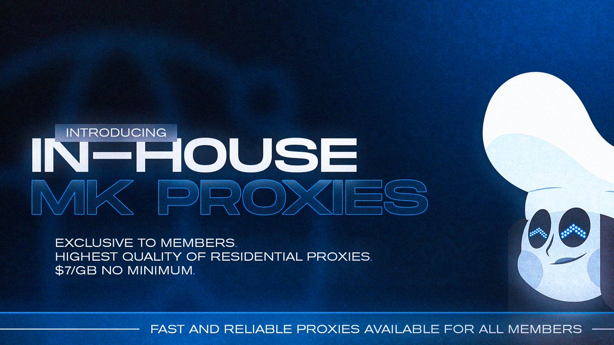 kitchenclubio's tweet image. Introducing @mkproxies 🥶

All members now have access to our QUALITY network of Residential Proxies. Stop overpaying for "Private" proxies and save money with MK Proxies! 📈

Wholesale pricing of $7/GB NO Minimum. 💸

RT ♻️ RN for chance of 5GB + FREE Month of MK! 🥳