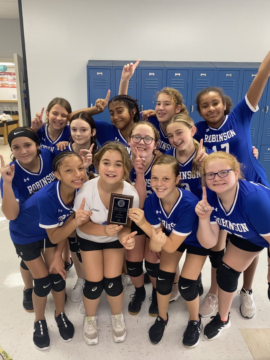 JH girls killed it today at their tournament! All 4 teams got First Place! Good day to be a Rocket! 🚀<a href="/RobinsonJHSport/">Robinson Jr High Athletics</a> <a href="/whatsnewatrjh/">Robinson Jr. High</a> #RNQ