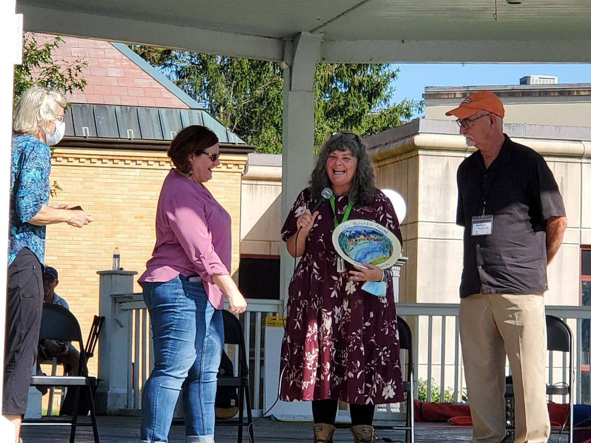 Sanditeach4fun's tweet photo. What a wonderful day at the #BathBookBash! My introverted book lover side caused me awkwardly blurt, "You're YOU!" at @JRJacobson ๐, Did @mpadian workshop, saw @RodmanPhilbrick receive the Katahdin Award, caught up w/ @dianemagras & @Jarrett_Lerner &*may* have bought books! https://t.co/XP6o8pobFa