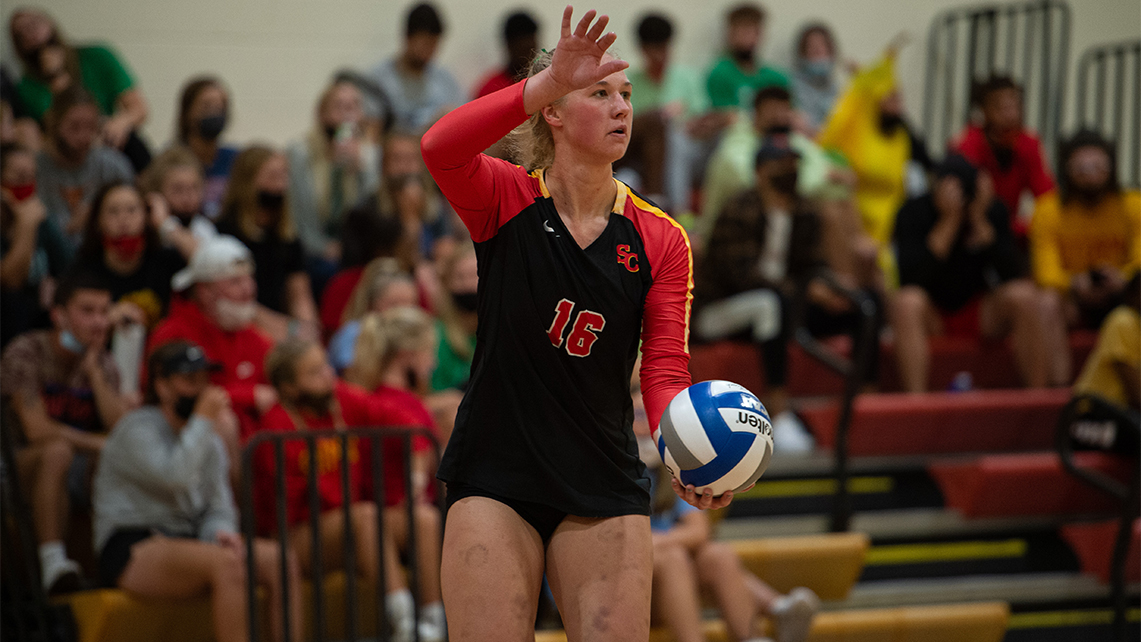 StormSports's tweet photo. Junior Jessica Jacobs was named to the all-tournament team as @SimpsonVB closed out the UW-La Crosse Invitational on Saturday.

The Storm lost to Hamline and Elmhurst to cap off the two-day event.

📰 https://t.co/ZSJFJzCc9n

#ONESimpson #rollriversVB https://t.co/33JbFhKmEr