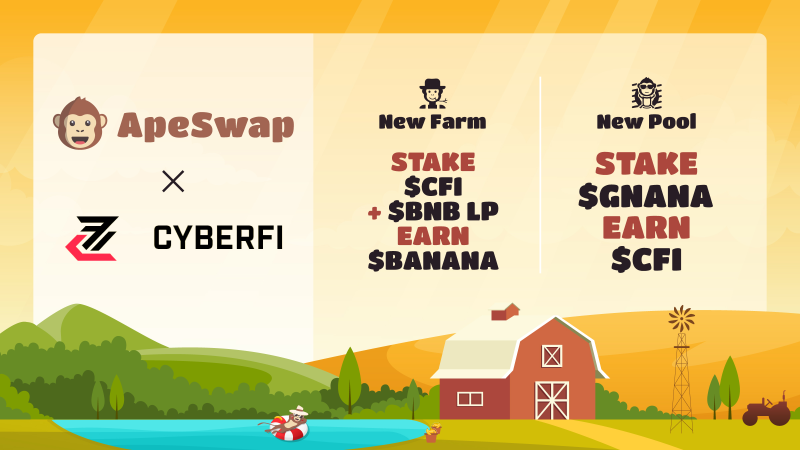 ApeBond's tweet photo. 🧑‍💻 @cyberfi_tech is a multi-product ecosystem of automation products enhancing the #DeFi experience

🐵 $CFI listed on #ApeSwap
🚜 Farm &amp; Pool now live! https://t.co/1YoyNJOpfQ