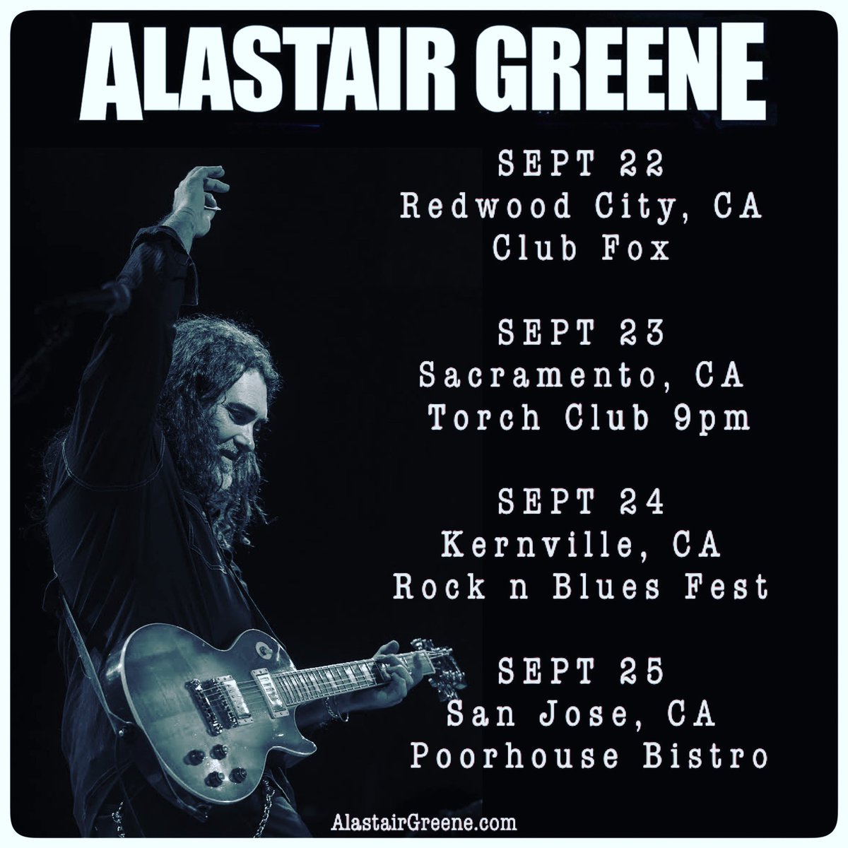 AlastairGreene's tweet photo. Got some gigs comin’ up in Cali! @ClubFoxRWC #torchclub #kernville @poorhousebistro https://t.co/4IWNyWC2y8