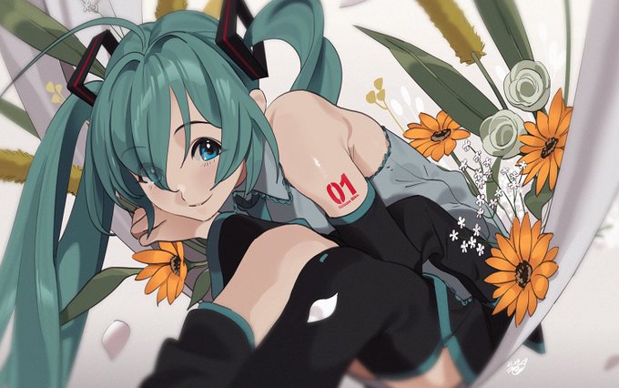 お花とミクさん 