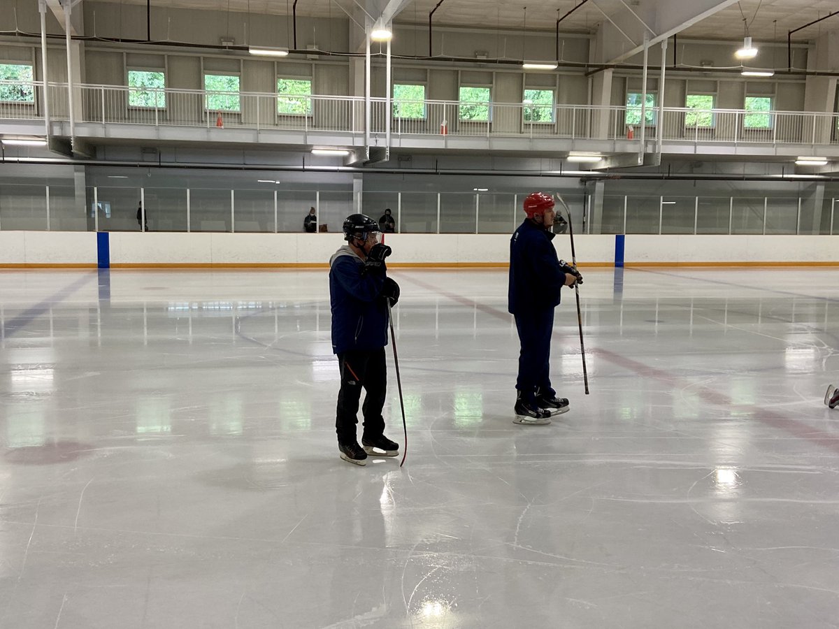 Joshyco56's tweet photo. Possible Jack Adam’s candidate for coach of the year??!?! @CityKitchener very own Michael May cleaned the rust off the blades to help shape the hockey minds of tomorrow! Thanks Coach Mike! @KMHA_All  @OHLRangers https://t.co/0b39k8CRqj