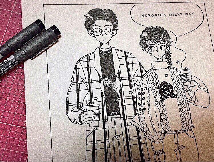 4年前のアナログ絵が出てきた こういう描き方もええやん 今の絵柄に応用したい サンレモ の漫画 4年前のアナログ絵が出てきた こういう描き方もええやん 今の絵柄に応用したい サンレモ の漫画