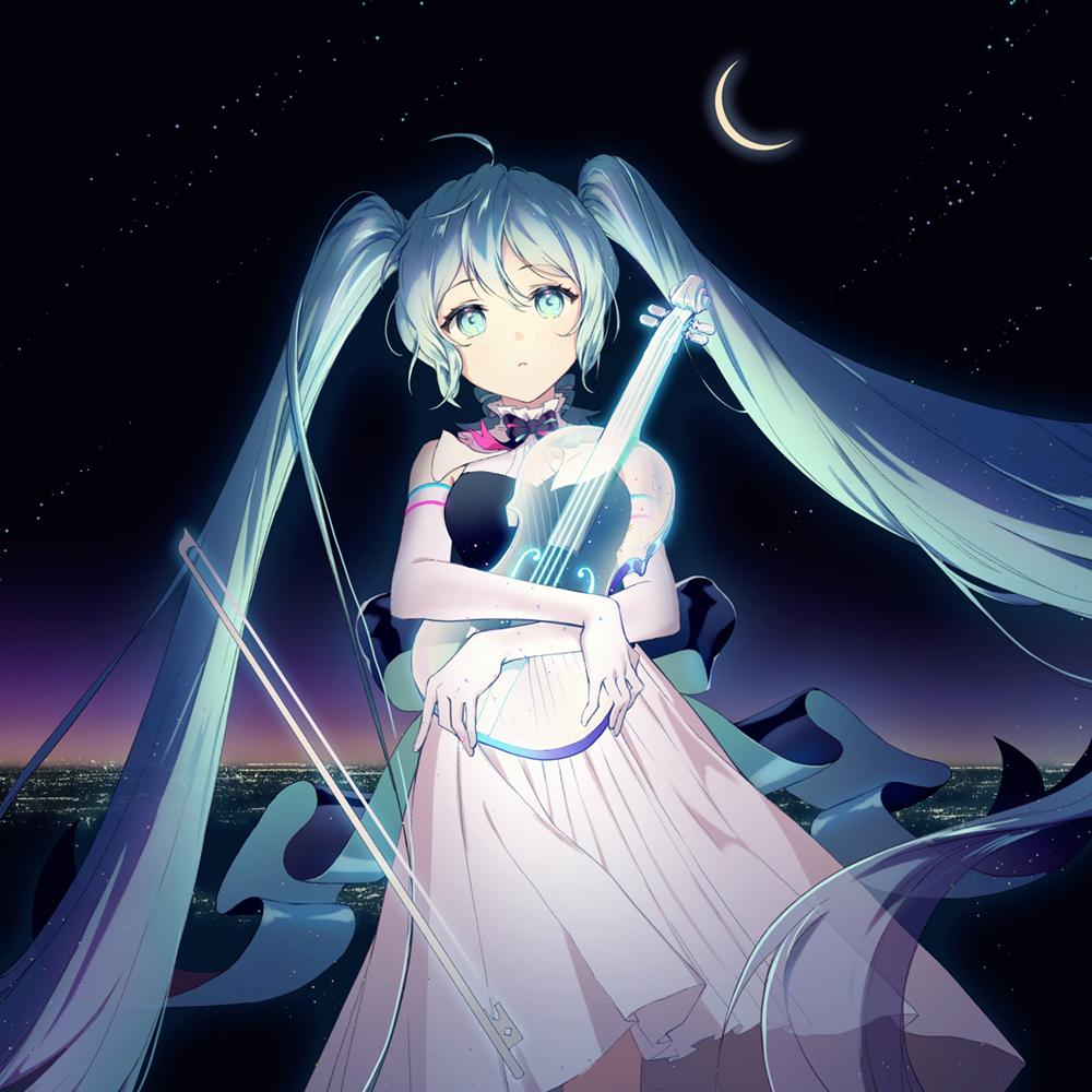 hatsune miku 1girl solo long hair gloves twintails dress elbow gloves  illustration images