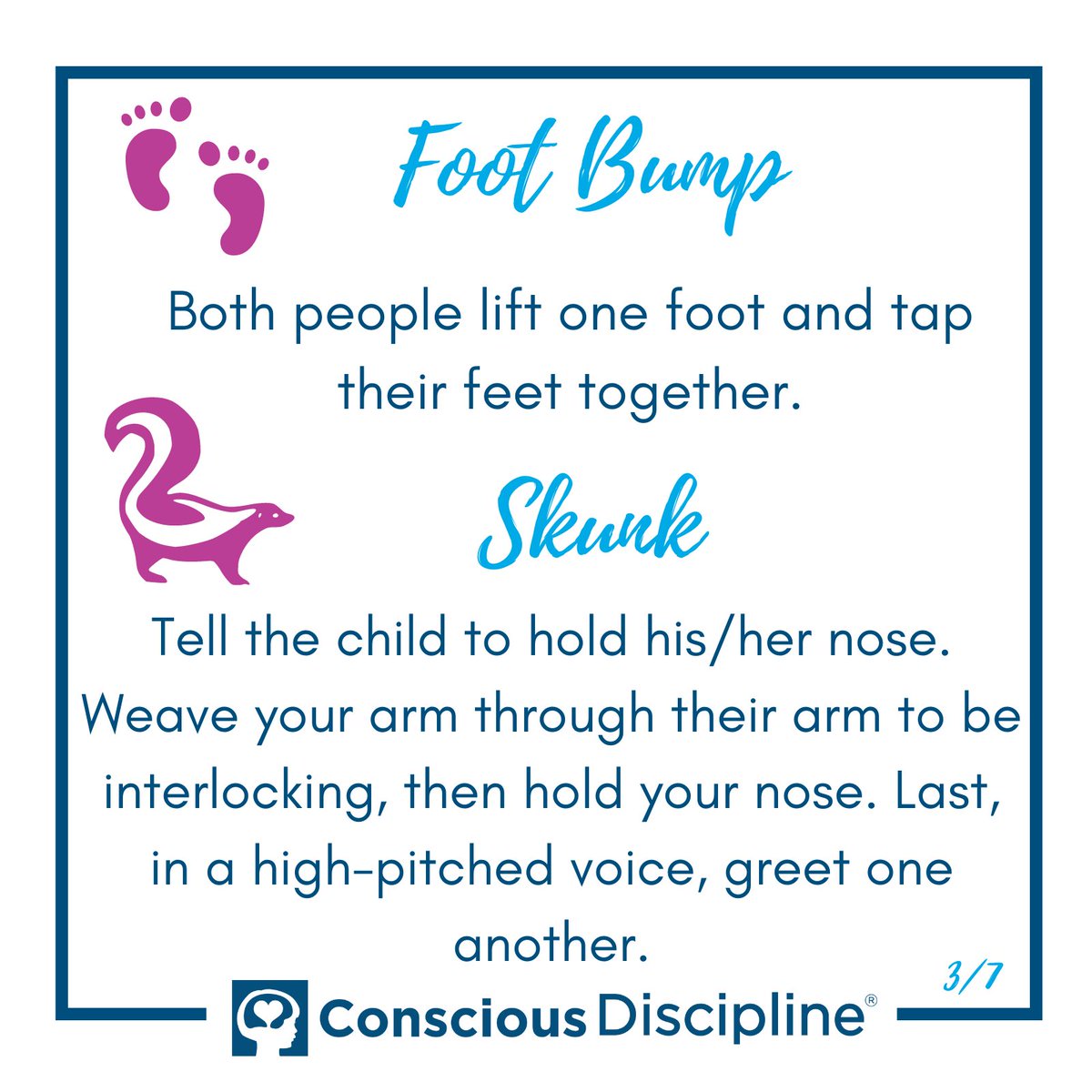 ConsciousD's tweet photo. Need help brainstorming some fun, connection-boosting greetings for your classroom? Here are some examples to get you started! Feel free to modify these to fit your classroom, or come up with actions of your own. 1/2 https://t.co/ZkQu9s5umr