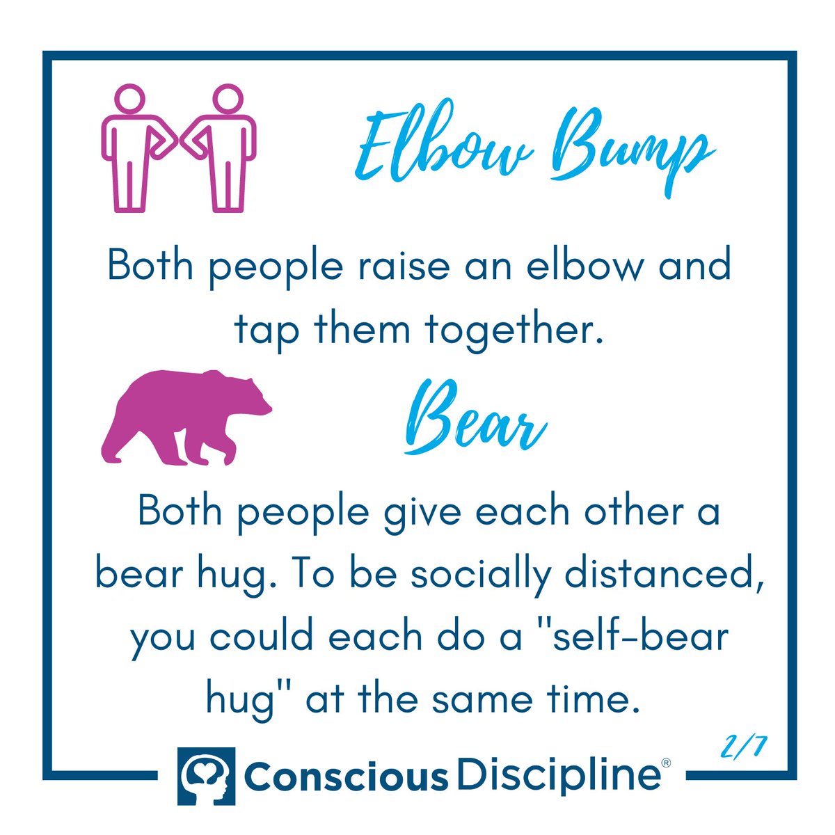 ConsciousD's tweet photo. Need help brainstorming some fun, connection-boosting greetings for your classroom? Here are some examples to get you started! Feel free to modify these to fit your classroom, or come up with actions of your own. 1/2 https://t.co/ZkQu9s5umr