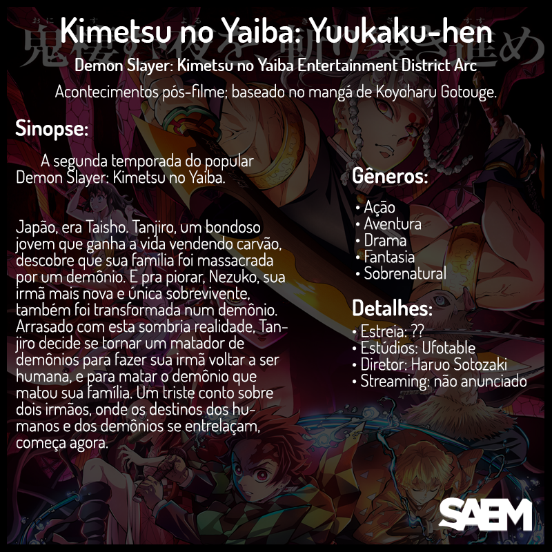 Anunciado filme de Kimetsu no Yaiba