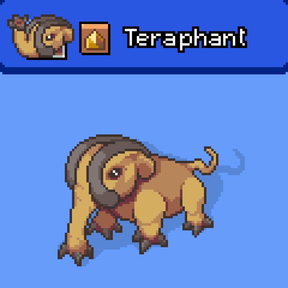 Darkphenixxx's tweet photo. Here is Teraphant for #CreateACoromon! 
 
Teraphant uses his massive claws on his trunk to get a good grip on the ground and expel high pressure air or water into it. This can create various hazards like sinkholes or geysers. https://t.co/QRScmM870V