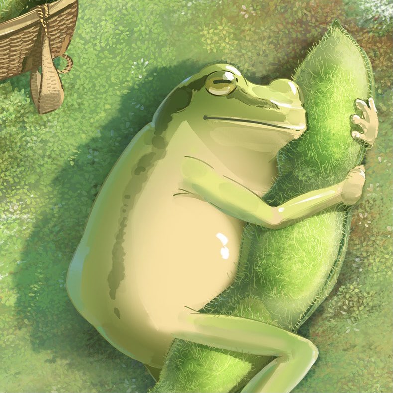 frog solo no humans lying grass animal outdoors  illustration images
