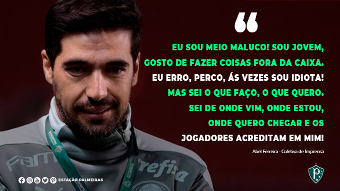 quebrada_verde's tweet photo. Maluco Beleza! Abel 'desabafa' na coletiva após a vitória contra a Chape e véspera de jogo contra o Galo, fala sobre tudo que vem fazendo no comando da equipe e principalmente, que o jogadores acreditam nele!
O que você acha?
#CHAxPAL #Palmeiras #SEP #brasileirao2021 https://t.co/h3512f0HHH