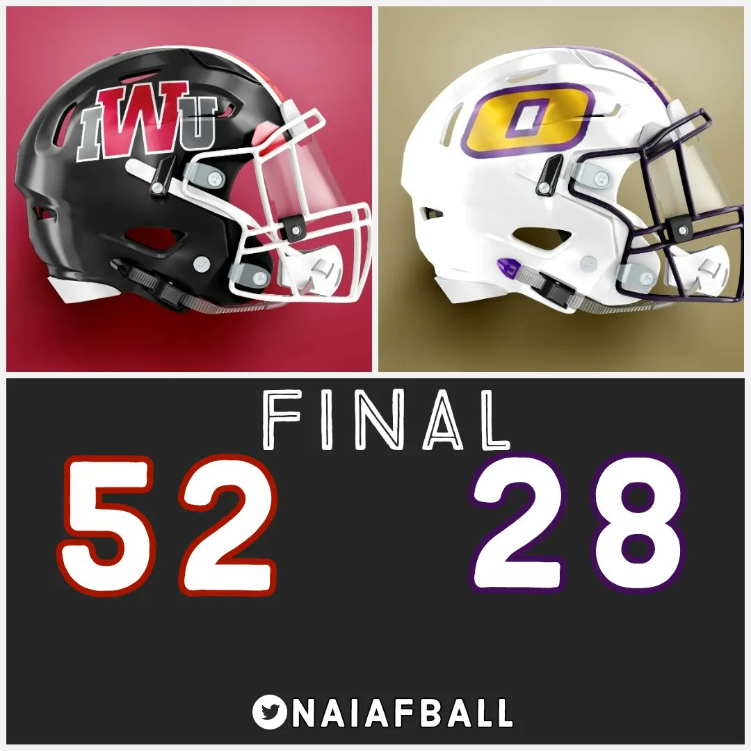 NAIAFBALL's tweet photo. Massive upset for IWU, taking down a Top 10 team! https://t.co/cpsPX3Jcop