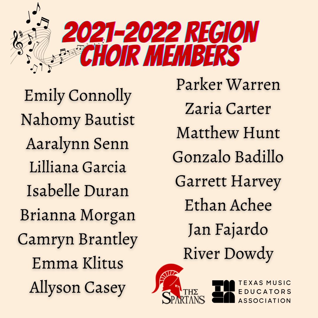 Congratulations to our <a href="/PorterSpartans/">Porter HS</a> Region Choir Members! <a href="/newcaneyisd/">New Caney ISD</a> #regionchoir #tmea