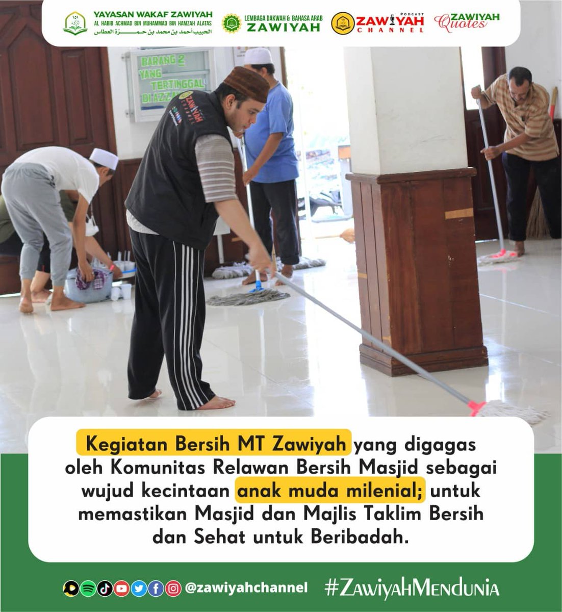 zawiyahchannel's tweet photo. [GERAKAN BERSIH MASJID]
Relawan Bersih Masjid mengadakan giat bersih MT. ZAWIYAH.Giat ini dilaksanakan pada hari sabtu,18 September 2021,yang dihadiri lebih kurang oleh 50 Relawan
#zawiyah #zawiyahmendunia #zawiyahpekojan #zawiyahchannel #relawanbersihmasjid #gerakanbersihmasjid https://t.co/NfUyxfyzUr