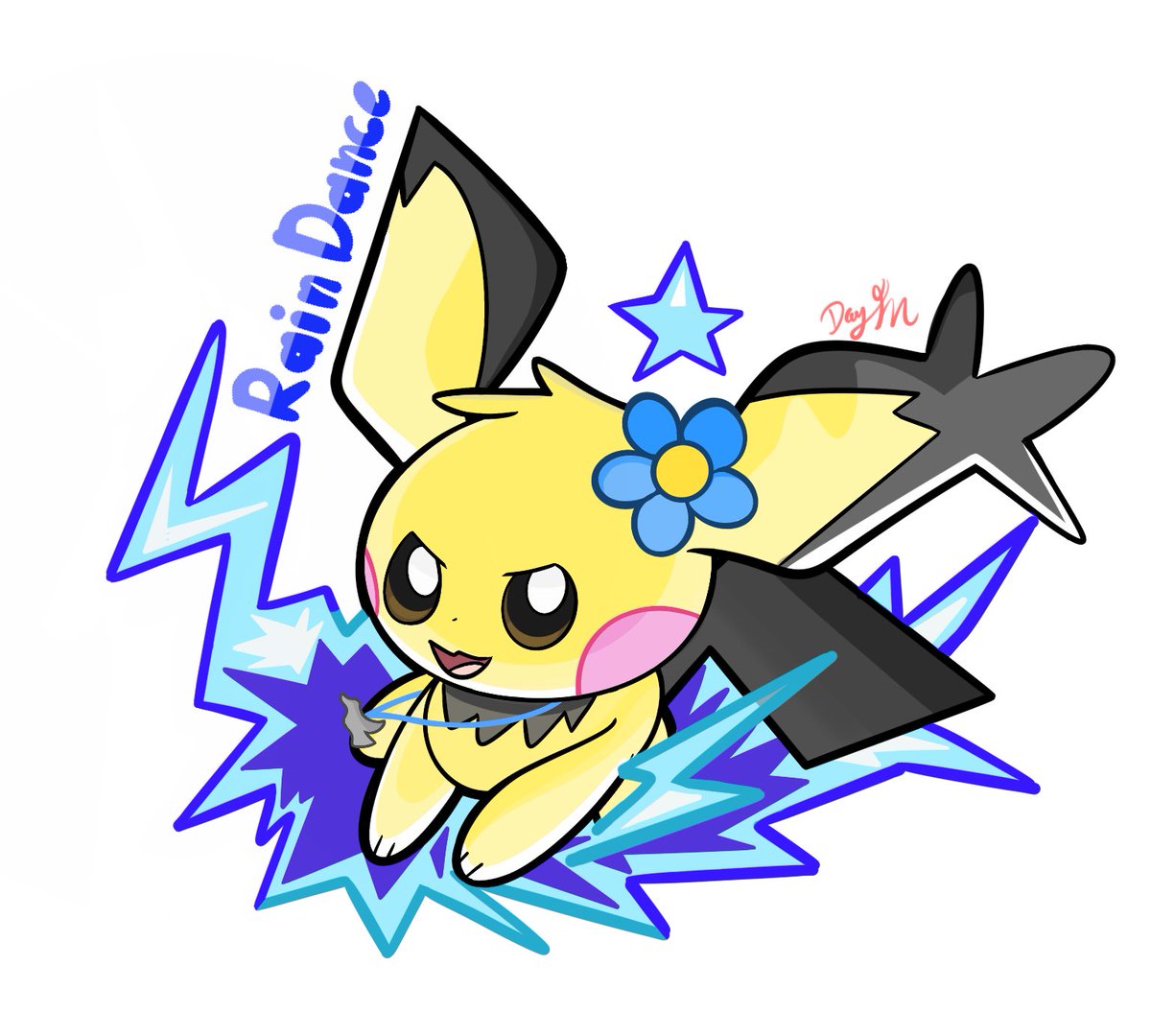 Made this Digital art of Pichu for <a href="/TM_Eighteen/">Rain Dance</a> was a lot of fun!! ^_^
