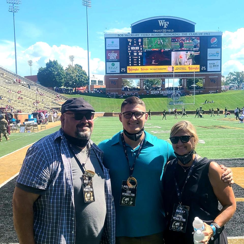 Thanks to <a href="/WakeFB/">Wake Forest Football</a> for having my family and I out to the game today.  I had a great time. <a href="/CoachClawson/">Dave Clawson</a> <a href="/CoachTabacca/">Nick Tabacca</a> <a href="/CoachGund/">Austin Gund</a>