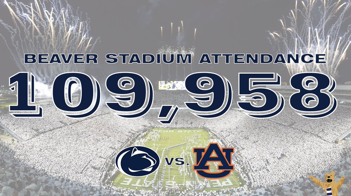 OnwardState's tweet photo. Tonight's attendance in Beaver Stadium: 109,958. https://t.co/hjrfdAcbvD