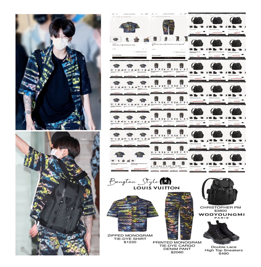 JK SINGAPORE 🐰𝄞 🇸🇬🧈 ⁷ on X: SOLD OUT KING JUNGKOOK strikes again as  his airport wear was sold out in multiple countries. Louis Vuitton's  tie-dye shirt sold out in 17 countries.