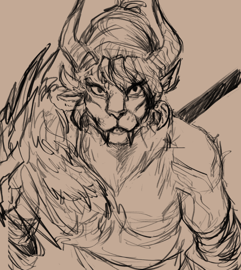 skelesass's tweet photo. sorry for the quiet, this week has been wild. Been working on a few things inbetween my comic stuff so have some #WIP
#GuildWars2 #charr #rytlock #fanart https://t.co/QO6PD6DgZB
