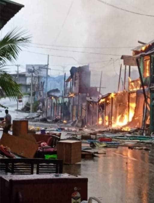 In Thantlang Town, Chin State, over 19 houses have been burned down due to the regime military shelling heavy artillery in the residential area at around 3:30 pm today. 

Mr. Cung Biak Hum, a Christian youth pastor was shot dead by the military while helping to stop the fire.