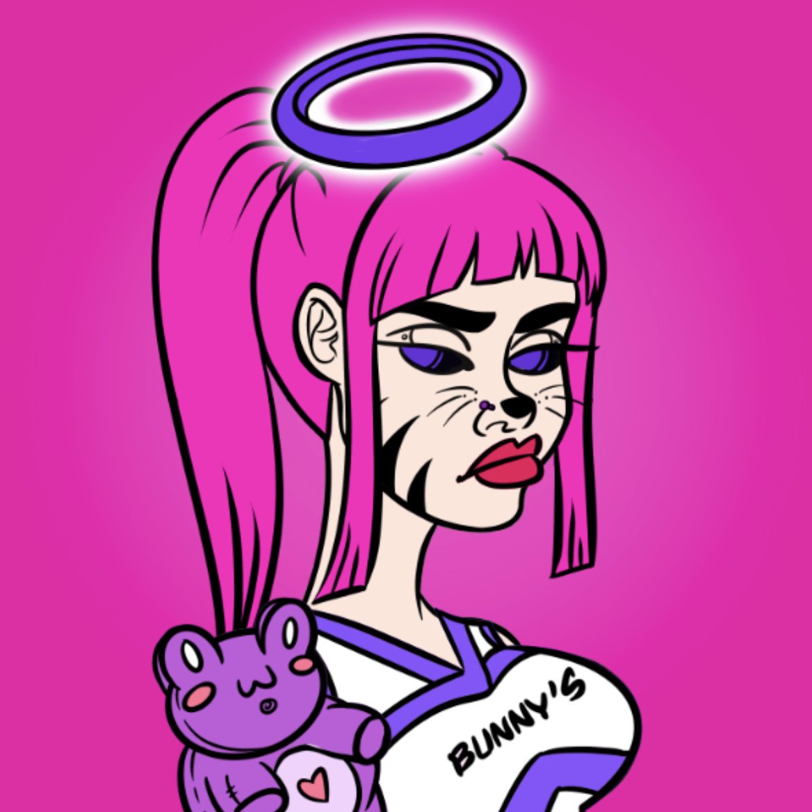 pixelhalloffame's tweet image. Hunnys by @cryptostacys is SO underrated. Minted this tiger angel bunny hunny recently