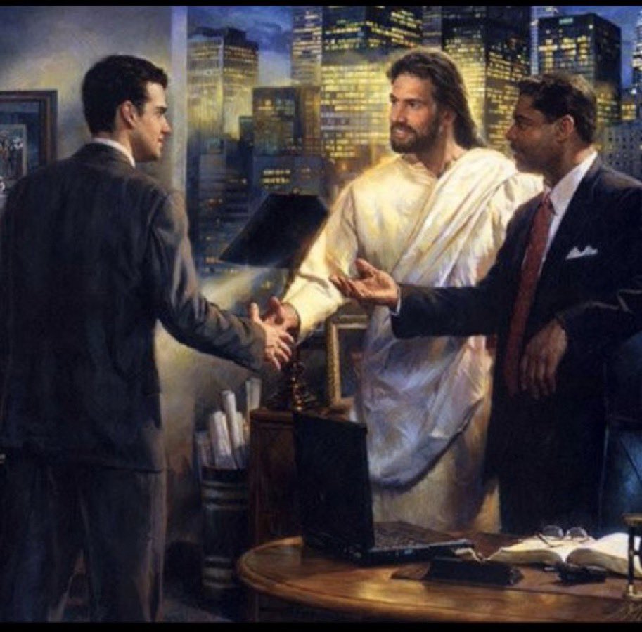 pwanning's tweet photo. @paulgazelka Who needs punctuation and sentence structure when you have Business Jesus. #WWBJD https://t.co/YXUru2Hc55
