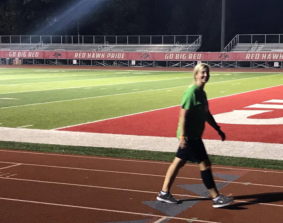 One 24 hour walker still going strong after midnight for Freedom Walk  at Goshen High <a href="/destinyrescue/">Destiny Rescue</a> <a href="/Rotary/">Rotary International</a> <a href="/GoshenSchools/">Goshen Schools</a>