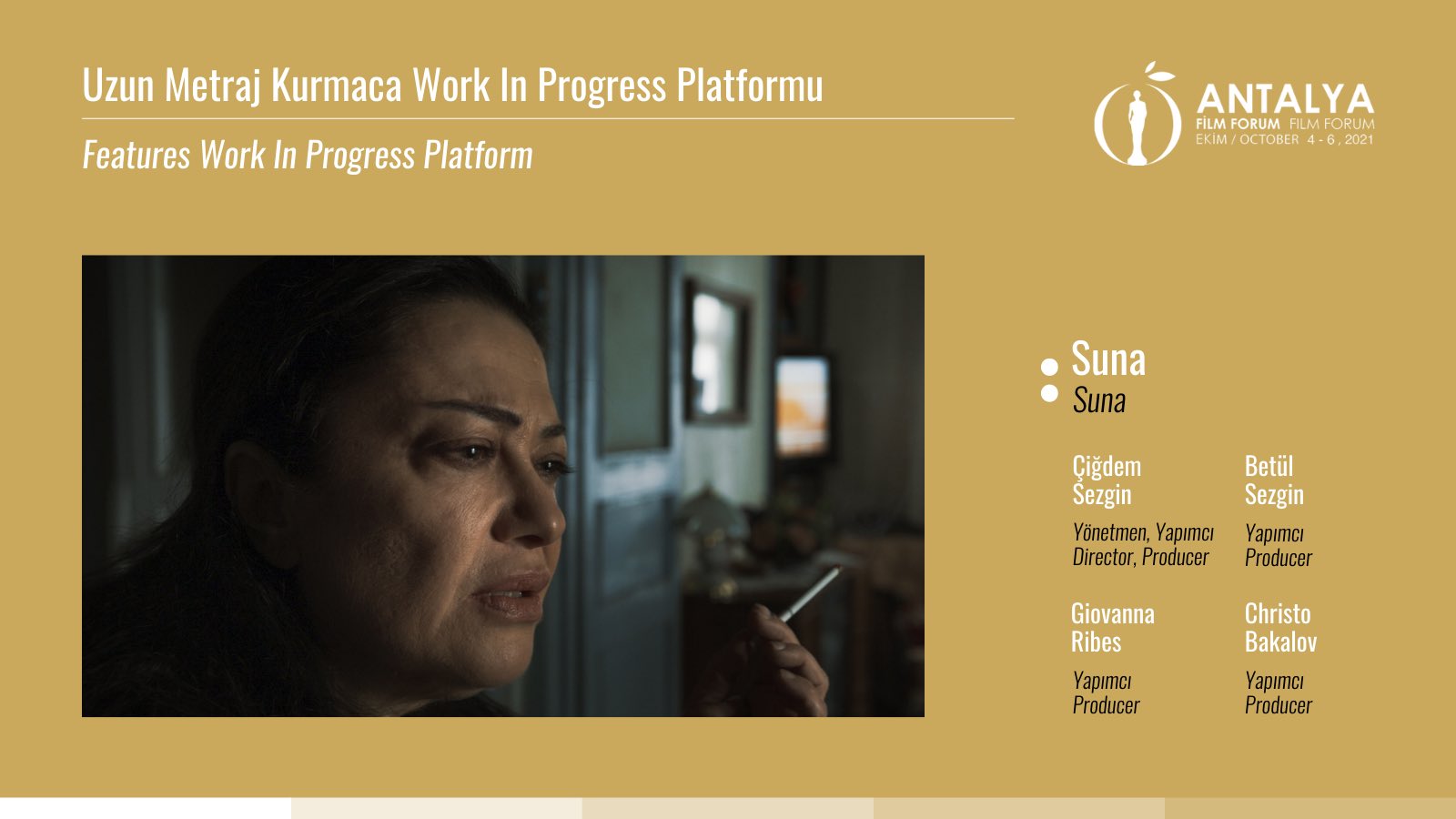 Antalya Film Forum على X: Suna, directed by Çiğdem Sezgin with Betül  Sezgin, Çiğdem Sezgin, Giovanna Ribes, Christo Bakalov producing, is among  the projects of Features Work In Progress Platform! FilmForum  AntalyaFF2021
