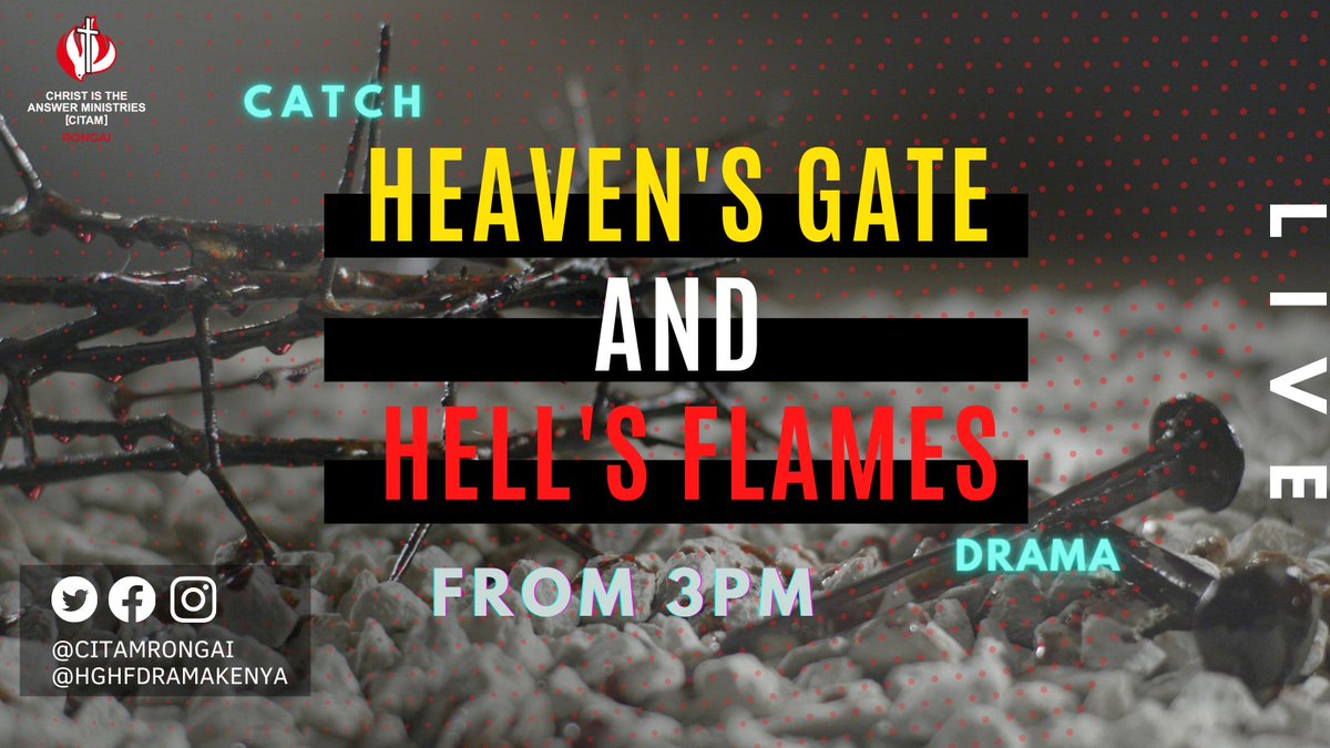 Tupatane pale kwa tent for the Heaven's Gate and Hell's Flames Drama. From 3PM, we laugh, learn and experience the power of Christ. 
<a href="/HopeFMLive/">Hope FM Live</a> <a href="/HopeTvKenya/">Hope TV Kenya</a> <a href="/CITAMOnline/">CITAM Church Online</a> <a href="/citam_ngong/">CITAM NGONG</a> <a href="/CitamClaycity/">CITAM Clay Cityᅠᅠᅠᅠᅠᅠᅠᅠᅠᅠᅠᅠᅠᅠᅠᅠᅠᅠᅠᅠᅠᅠᅠᅠᅠᅠᅠᅠᅠᅠᅠᅠᅠ</a> <a href="/CITAM_BURUBURU/">Citam Buruburu</a> 

#NextLevel #RealityStrikes #Sundayservice #ReachingSouls