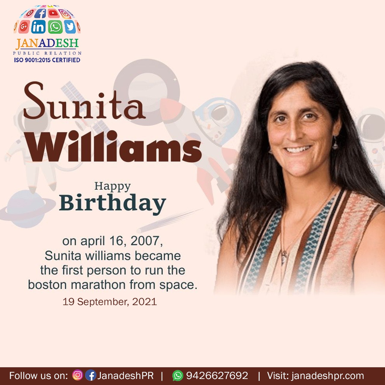 Happy BIRTHDAY Sunita Williams 