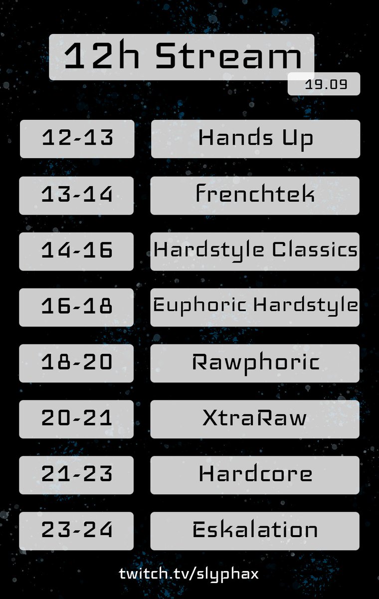 DjSlyphax's tweet photo. Gleich gehts los, 12h Stream 🔥🔥🔥
https://t.co/Rl8PQ0GIWU https://t.co/nFO1kXngrl