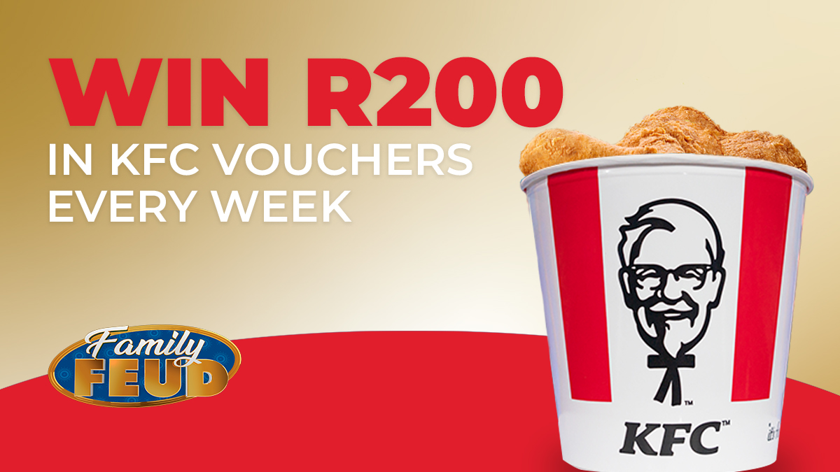 WIN a R200 #KFCSA voucher with <a href="/KFCSA/">KFC South Africa</a> &amp; #FamilyFeudSA! 🍗🎉⭐

Here's how you can win:

- Retweet this tweet
- Tag 2 friends that you'll be sharing this meal with

Winner will be announced (chosen by random draw) T&amp;Cs apply.

#FamilyFeudAfrica <a href="/IAmSteveHarvey/">Steve Harvey</a> #BeatTheFeud