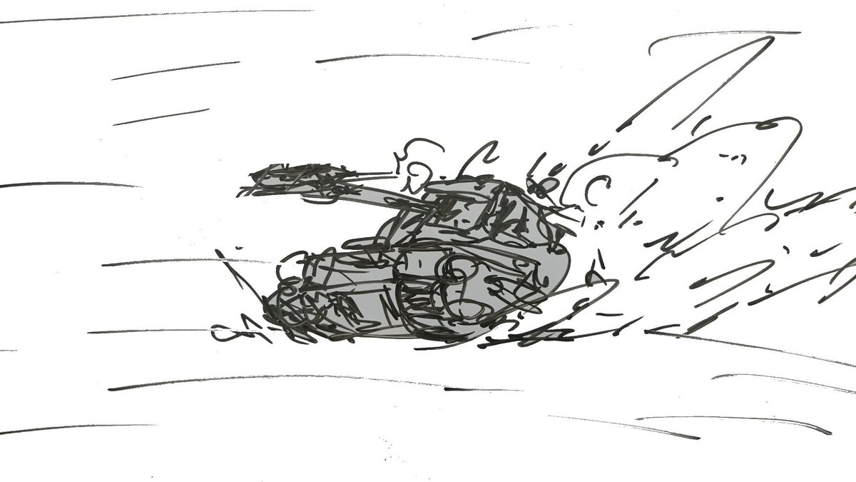 これは私がホワイトボードに勢いよく描いた戦車 