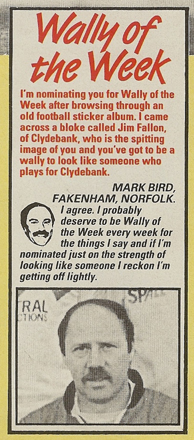 ScotsFootyCards's tweet photo. Wally of the Week #JimFallon #Clydebank and #JimmyGreaves #Shoot! 1988-03-12 https://t.co/gWvugg6XfL