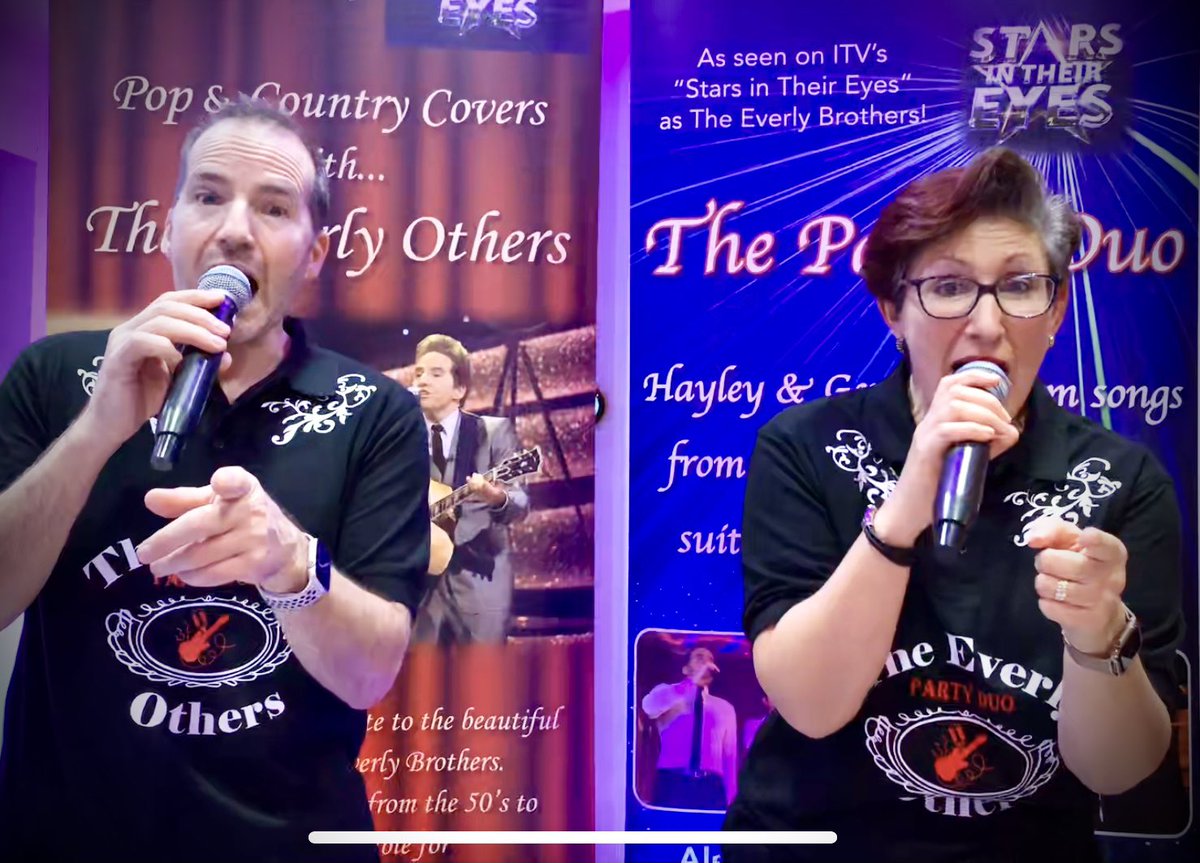 EverlyOthers's tweet photo. Hope to see as many of you as possible at 5pm today on our Facebook page “Everly Others Party Duo” where we’ll be helping our friend Sharon who will be shaving her head at the end of the month to help raise funds for Macmillan cancer!😃. 
#bravetheshave #macmillancancersupport https://t.co/cyJkuHqUZR